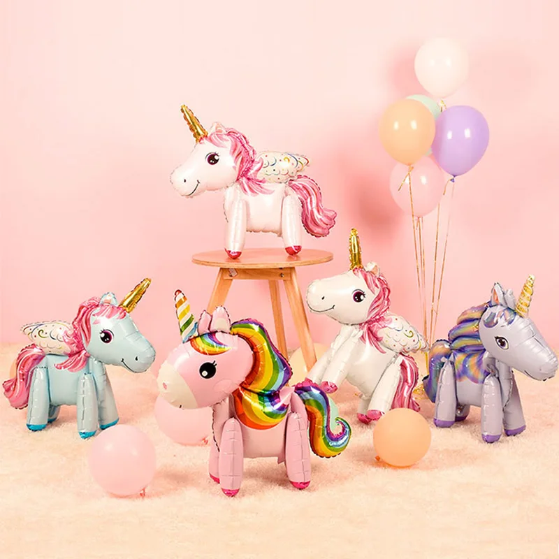 Children's animal balloons pony toy aluminum foil balloon birthday party cartoon unicorn aluminum balloon birthday decoration