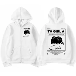 Singer TV Girl Album French Exit Print Zipper Hoodie Men's Women Vintage Fashion Zip Up Pullovers Rock Hip Hop Loose Sweatshirts