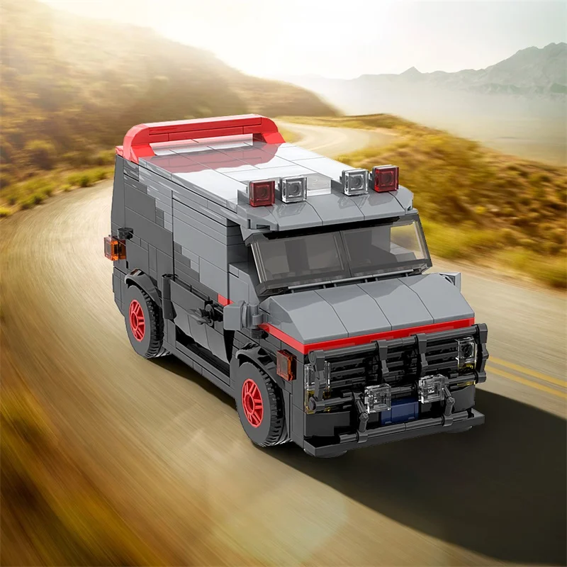 Moc A-Team Van in Minifig Special Car Fire Engine Missile Car Plane Building Block Truck House Building Block DIY Toy for Kids