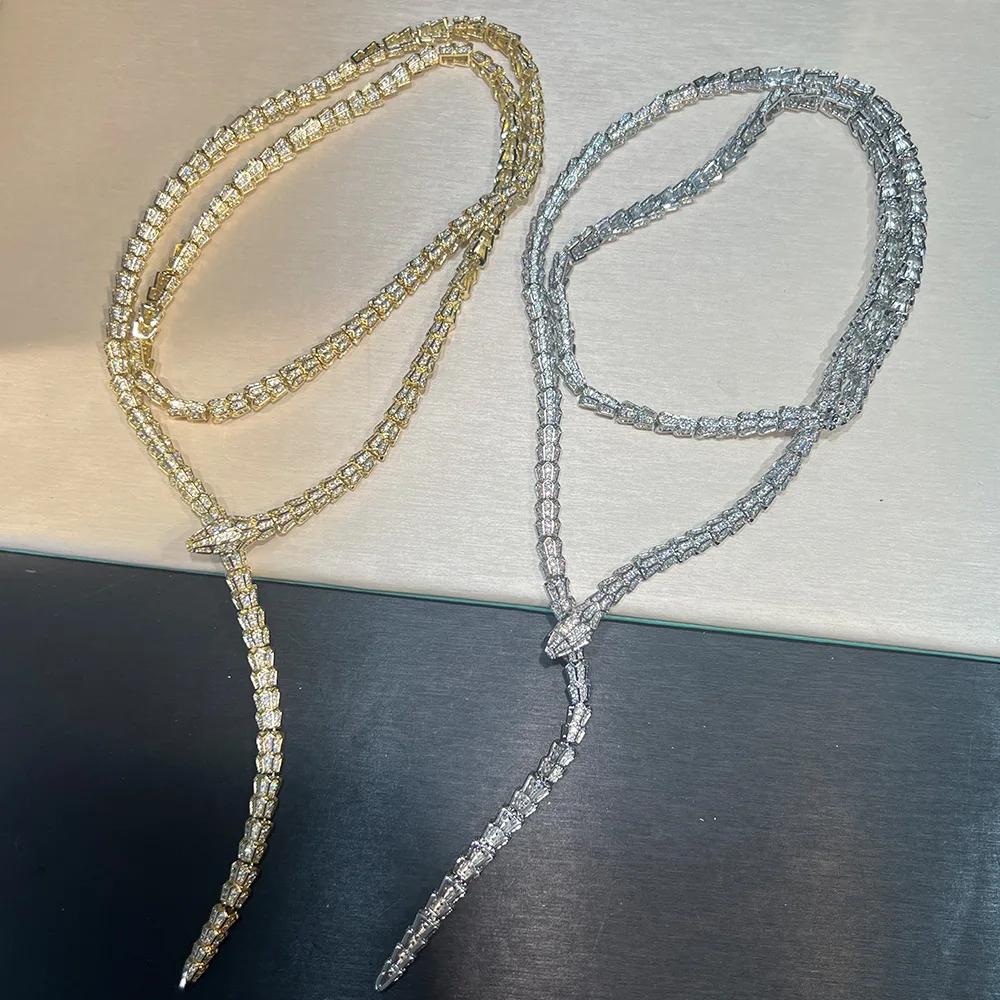 2026 European New Style 90CM Ultra-long Adjustable Snake Necklace and Fashionable Luxury Stud Earrings Women's Jewelry Set