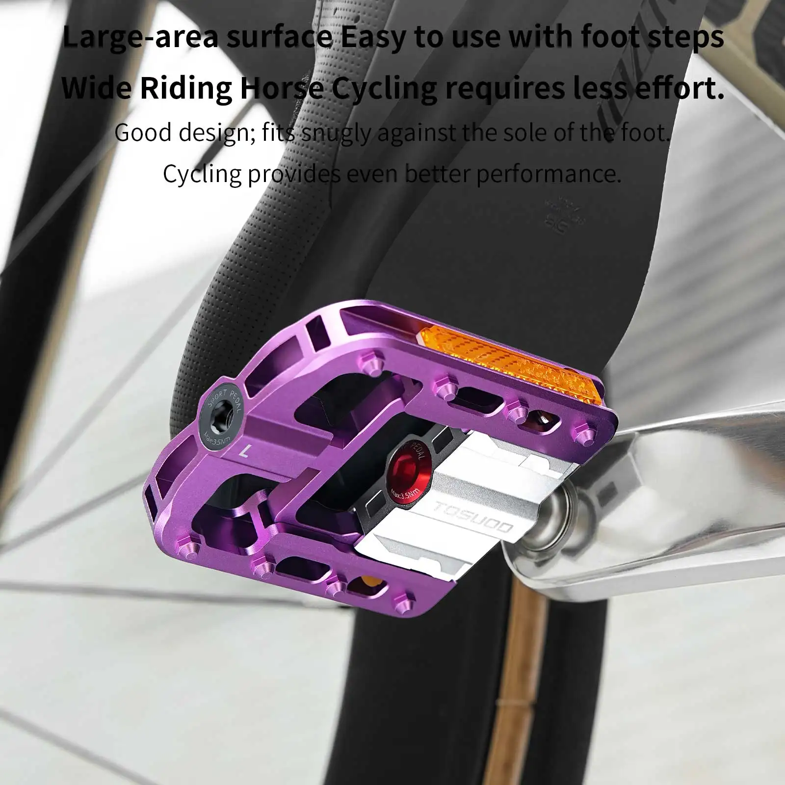 TOSUOD Aluminium-Legierung Fahrradpedale Rutschfeste CNC MTB Rennrad Flachpedale 3 Lager Fahrradpedale – Detail 10