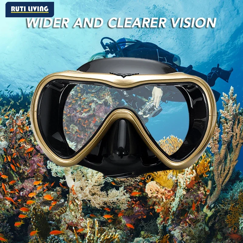 Leakproof Snorkel Set Anti-fog  Goggles Glasses with Dry Snorkel Tube for Snorkeling Swimming Scuba Diving