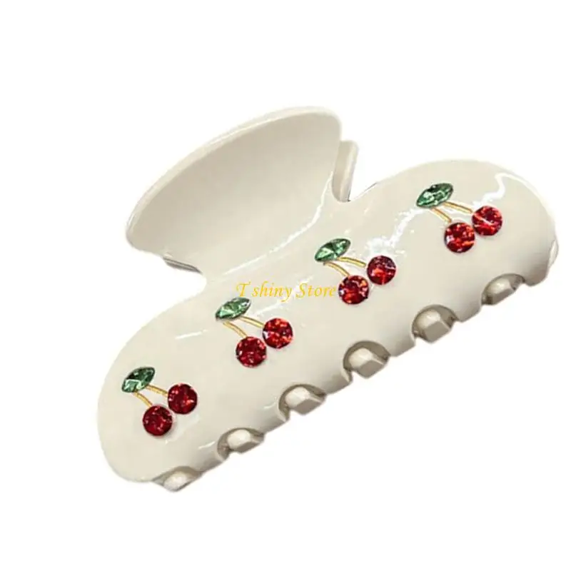 N58F Cherry Designs Hair Claw Jaw Clip Claw Hair Canner for Discal and Party Hairstyles