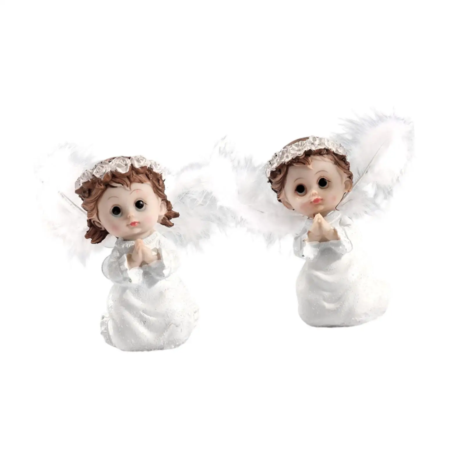 2 Pieces Angel Figurines Boy and Girl Statues Unique Centerpiece Home Decoration