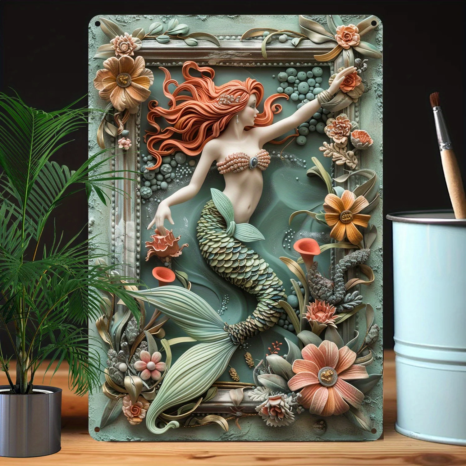 Mermaid-Themed Wall Art, Plaque with Higher Bending Resistance, Ideal for Home, Office, and Store Decor - Perfect Gift