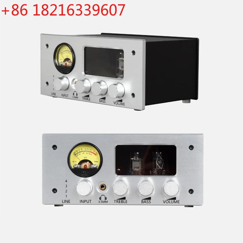 YAO HIFI Vacuum Tube Preamplifier 6J1 Vacuum Tube NE5532 Operational Amplifier 4 in 2 Out Preamplifier Treble and Bass Adjustmen