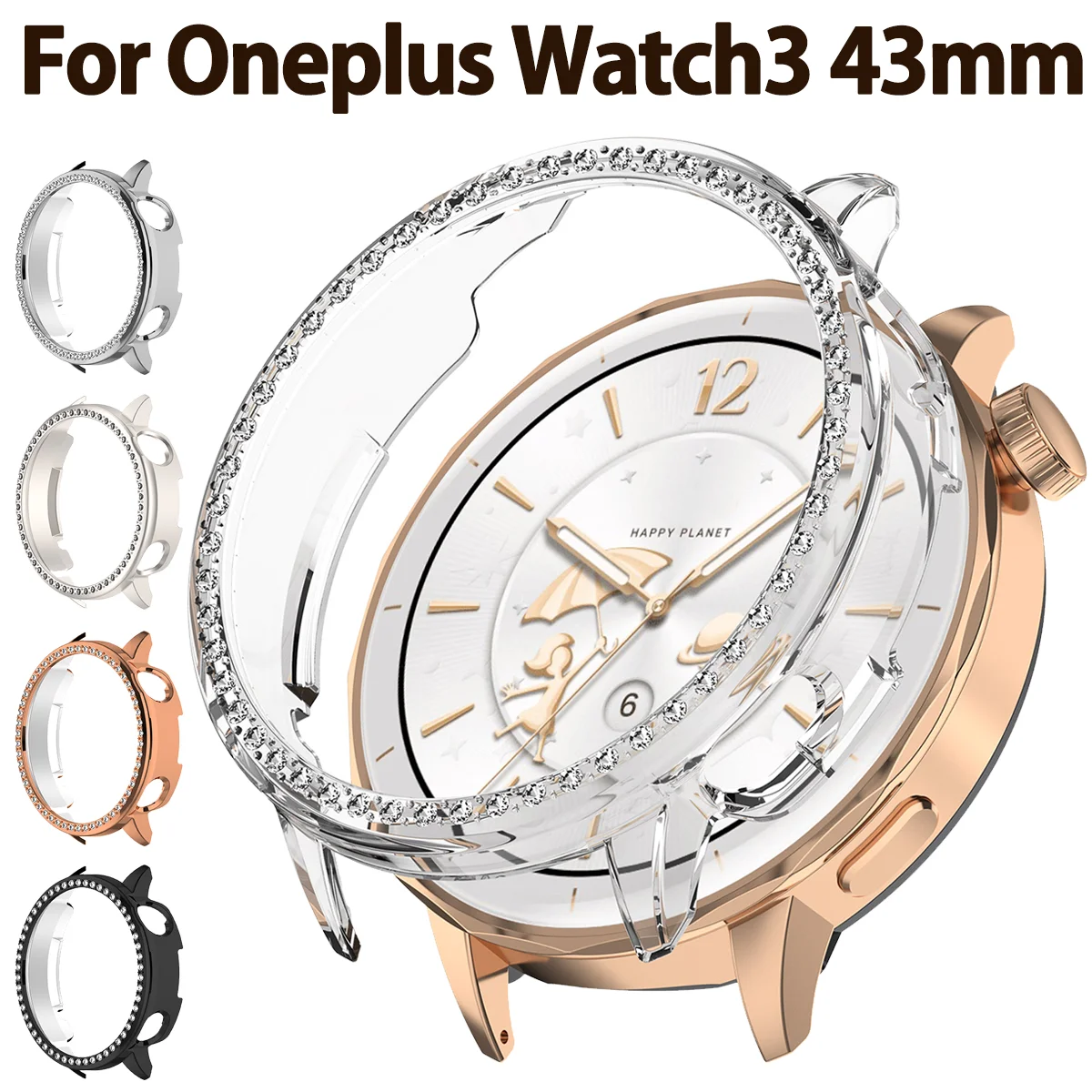 For Oneplus Watch 3 43mm Scale Crystal Case Smartwatch Screen Protector Casing Protective PC Hollow Shell