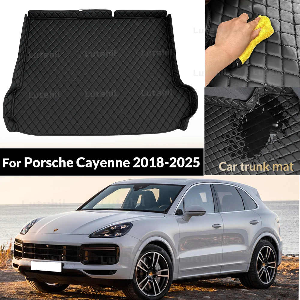

Для Porsche Cayenne 2018-2025 24 23 22 21 20 19 Автомобильный коврик в багажник Задняя крышка грузового багажника Коврик Автозапчасти Подкладка багажника