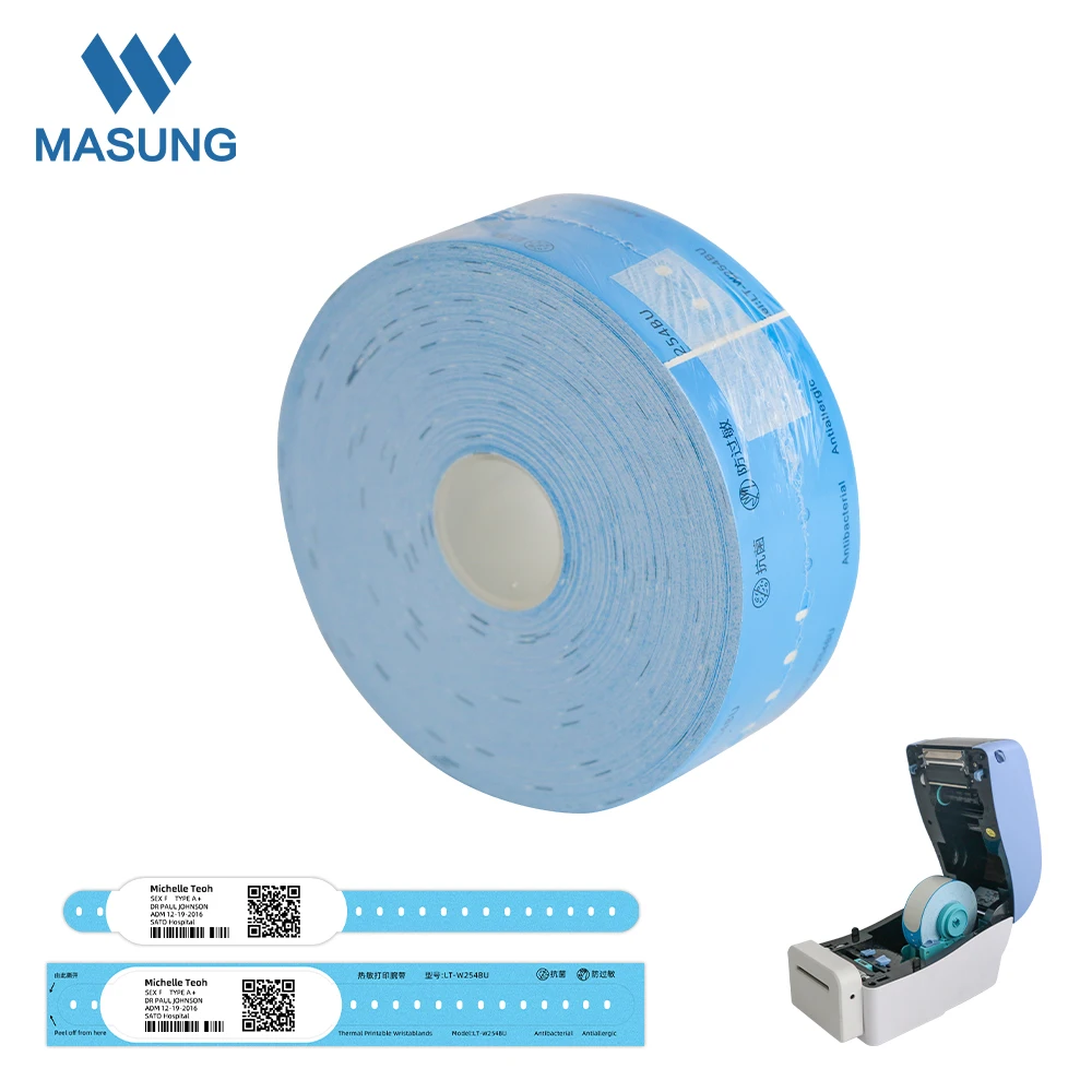 MASUNG Medical Patient Identification Wristband Rolls Disposable Waterproof  for Hospital Clinic Emergency Use