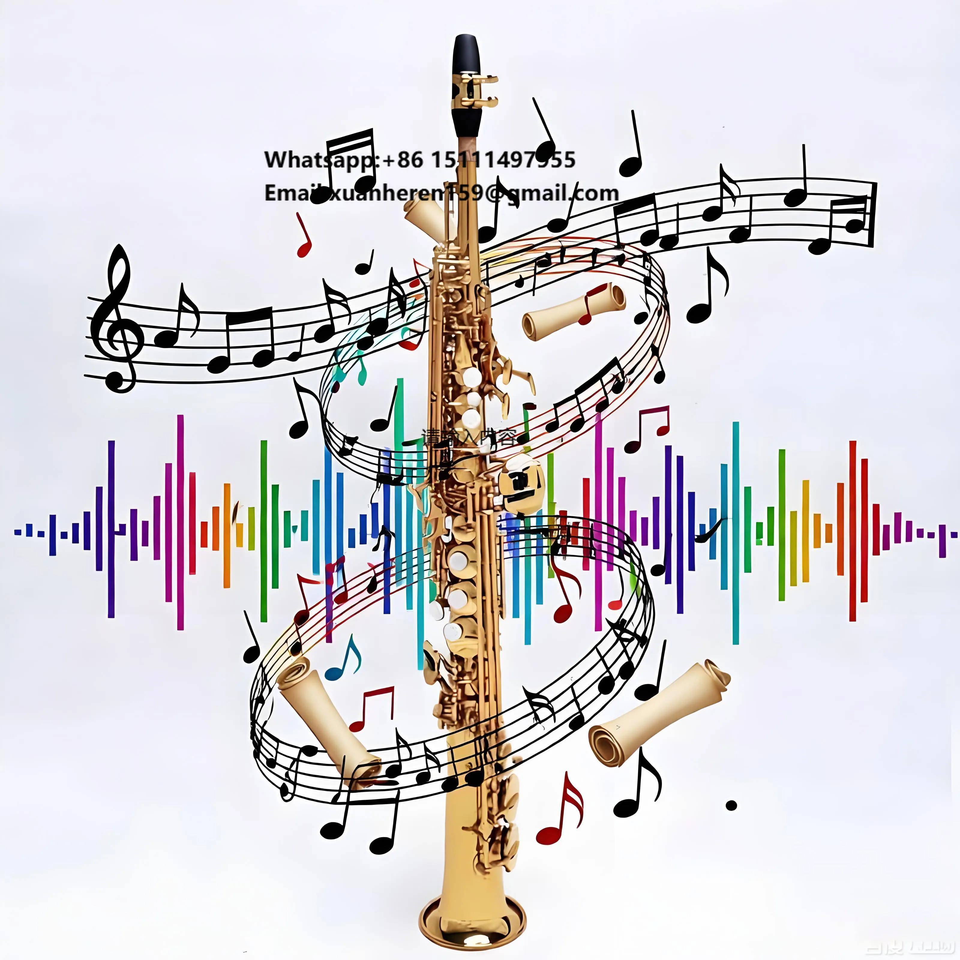 

Whole Sale High Grade Professional Bb Golden Sopran Saxophone with Gold Lacquer Finish Brass Instrument Rust Resistant