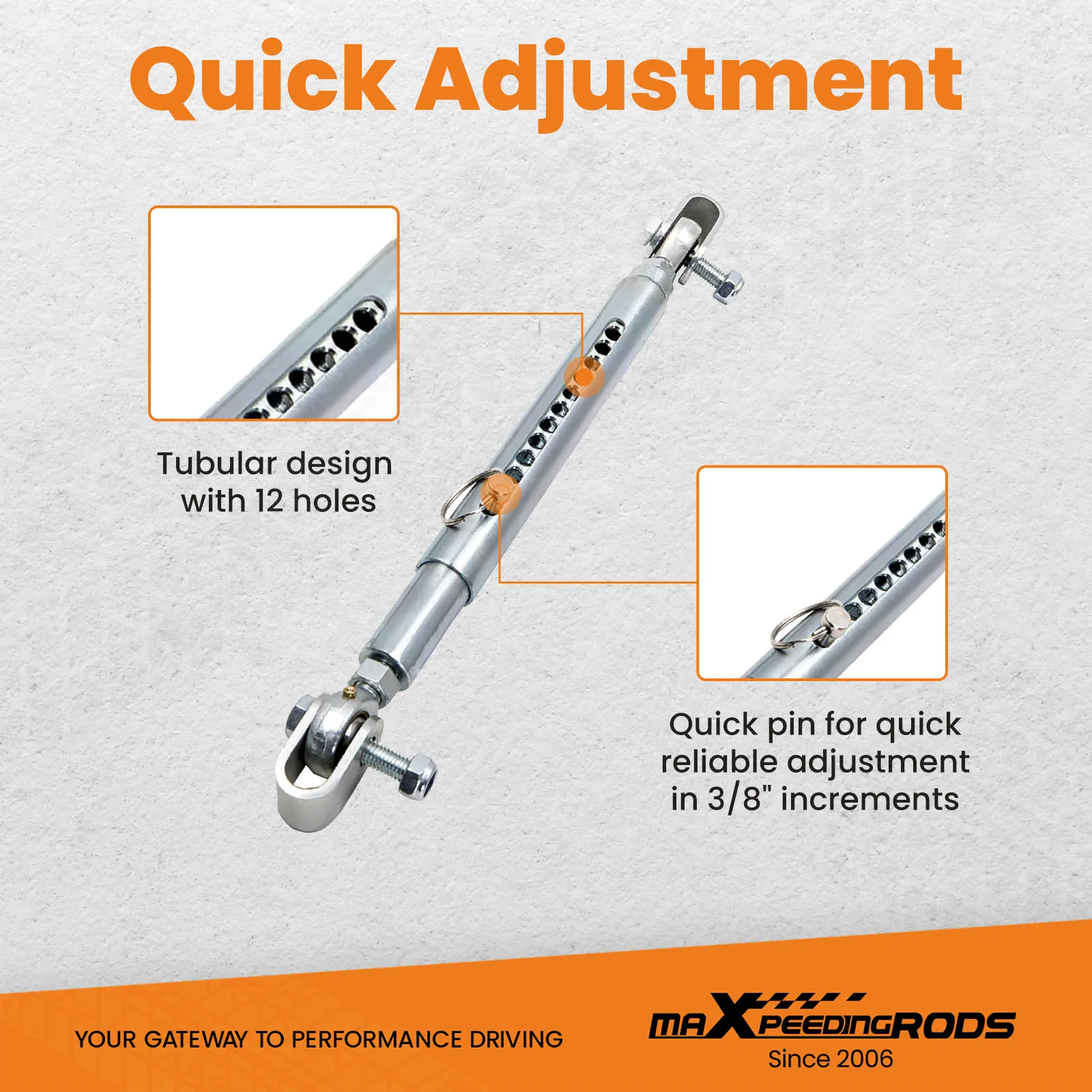 1 pair Universal Front End Travel Limiters Kit Weld-on Quick Adjustabler  High strength rod ends