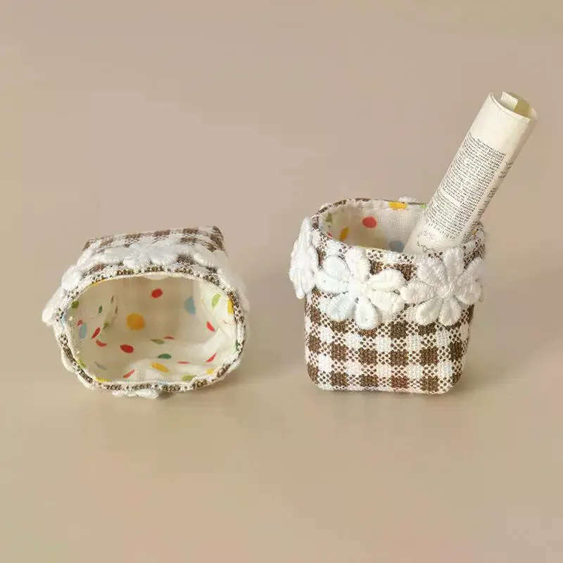 1/12 Dollhouse Furniture Mini Fabric Storage Basket Dolls House Toy