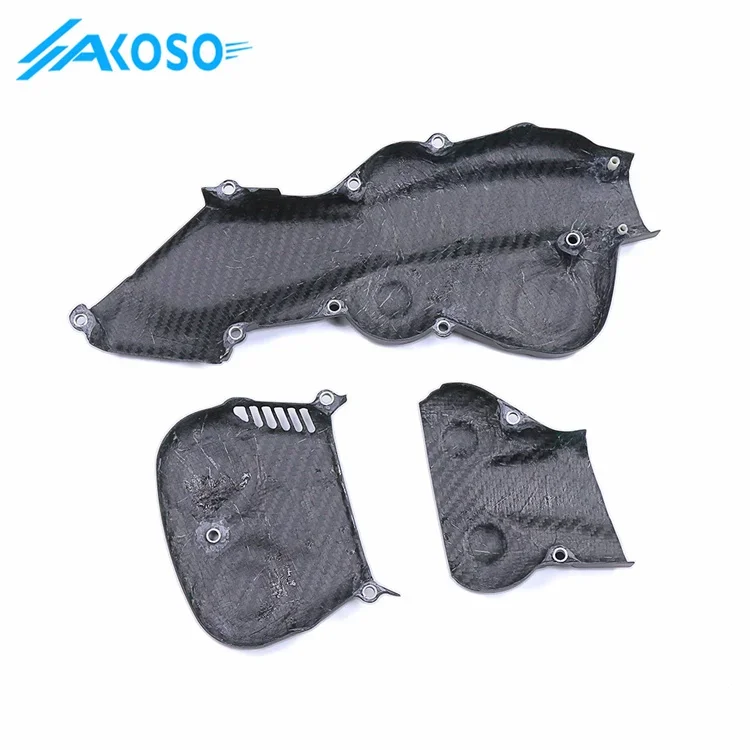 AKOSO ألياف الكربون الجافة دراجة نارية الملحقات غطاء المحرك ل Ducati Hypermotard 950 2019 + #6