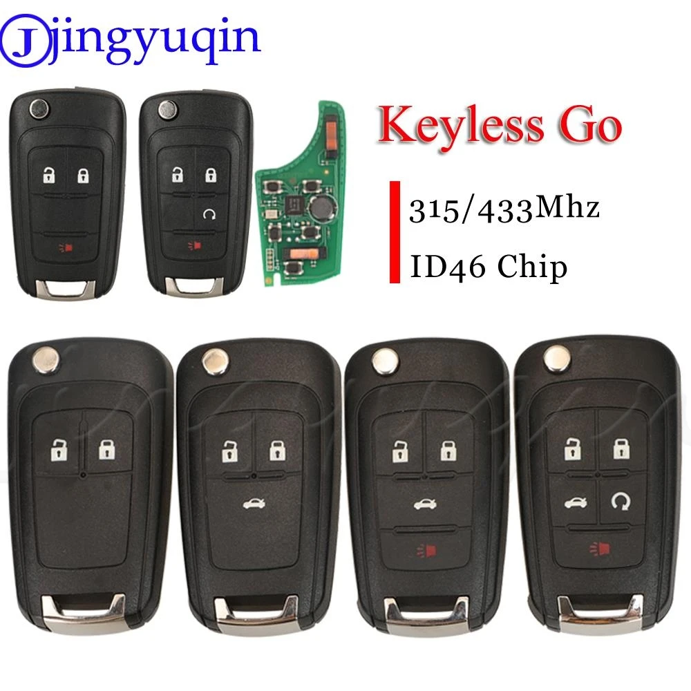 

Пульт дистанционного управления jingyuqin KeylessGo 315/433 МГц с чипом ID46 для Chevrolet Cruze Aveo Orlando Trax Lacrosse Encore Regal Verano, подходит для Opel