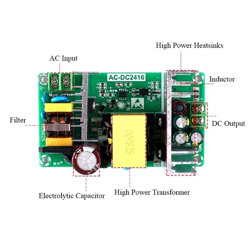 Imagen 2 del producto AC 110V 220V 230V a DC 12V 150W Placa de alimentación conmutada 12V 1A 2A 3A 5A 13A 17A Módulo de alimentación aislado Módulo de alimentación AC-DC