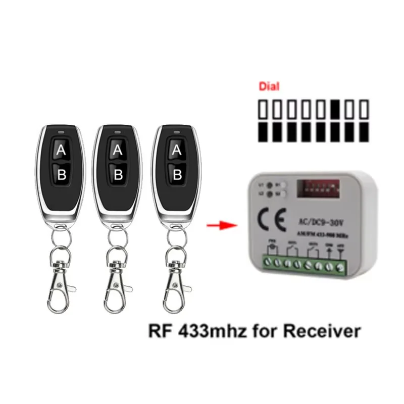 RX-MULTI Receiver Controller AC/DC 9V-30V 2CH 300MHz to 868MHz 433MHz Garage Door Opener / Gate Remote Control Receiver Switch