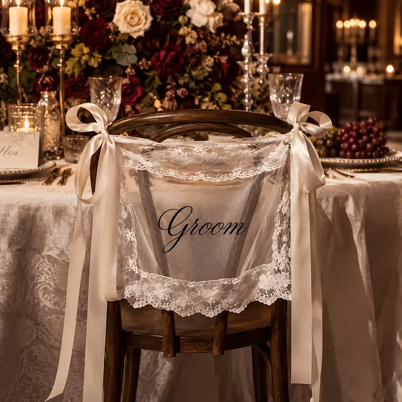 Photography Prompt - French Lace Chair Back Covers with