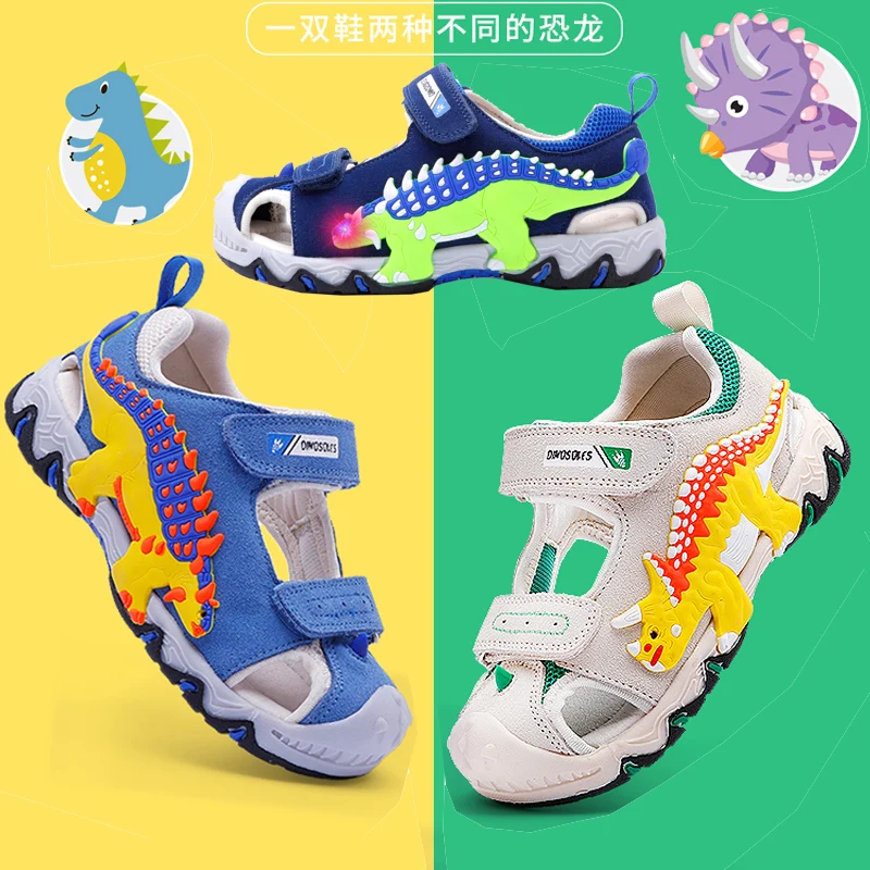 Dinosaur sandals for children Tyrannosaurus rex Triceratops sandals for children Baotou anti-skid