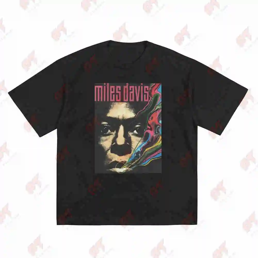 Miles Davis Jazz Musician Face Short Sleeve Tee 100% Cotton T-Shirt