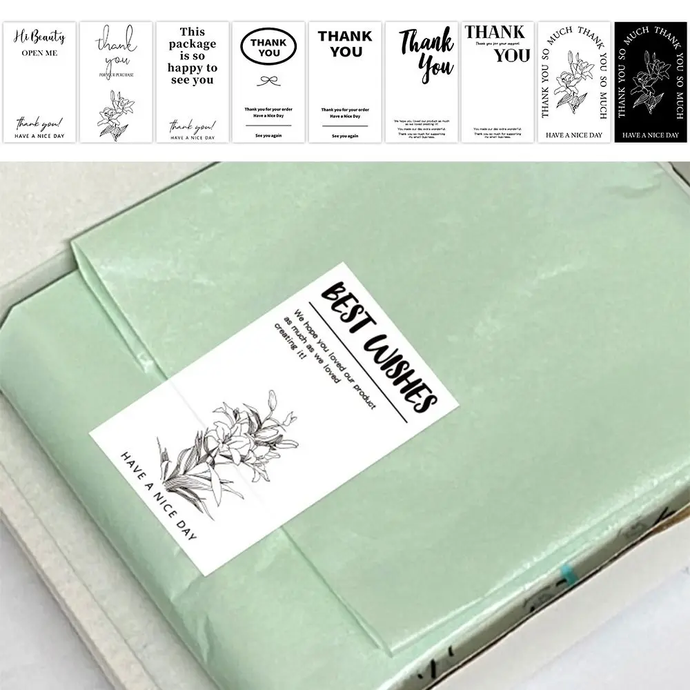 نشكرك باللون الأبيض على طلبيتك ملصقات ، تغليف سلعي ، شارات شكر للأعمال الصغيرة ، لوازم الحفلات ، $9x50