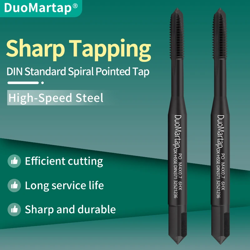 

DUO MARTAP HSSE-M35 DIN 371 376 Стандартный метчик со спиральной заостренной резьбой M2 M2.5 M3 M4 M5 M6 M8 M10 M12 6HX Метчи с машинной резьбой