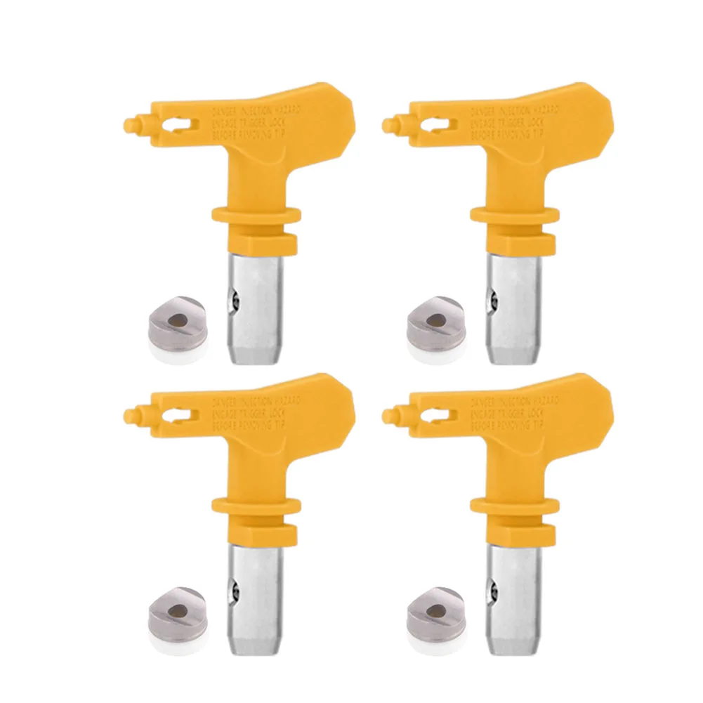 4pcs Stainless Steel Paint Sprayer Nozzle Tips For Latex Enamel Stain Wide Spray Pattern Airless Spray Parts Accessories Tool