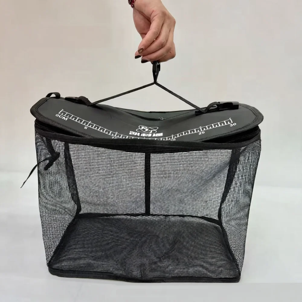 Square Folding Fishing Bucket EVA Live Fish Keeper Floating Bait Net Bag Portable Outdoor Tackle Equipment Storage Case