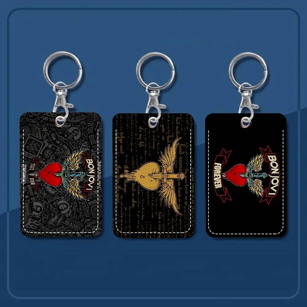 B-BonS J-Jovi مستطيل حافظة بطاقات الهوية المفاتيح الوصول حافظة للبطاقات مفتاح العلامة حلقة حامل بطاقة جلدية حلقة رئيسية الوصول #1