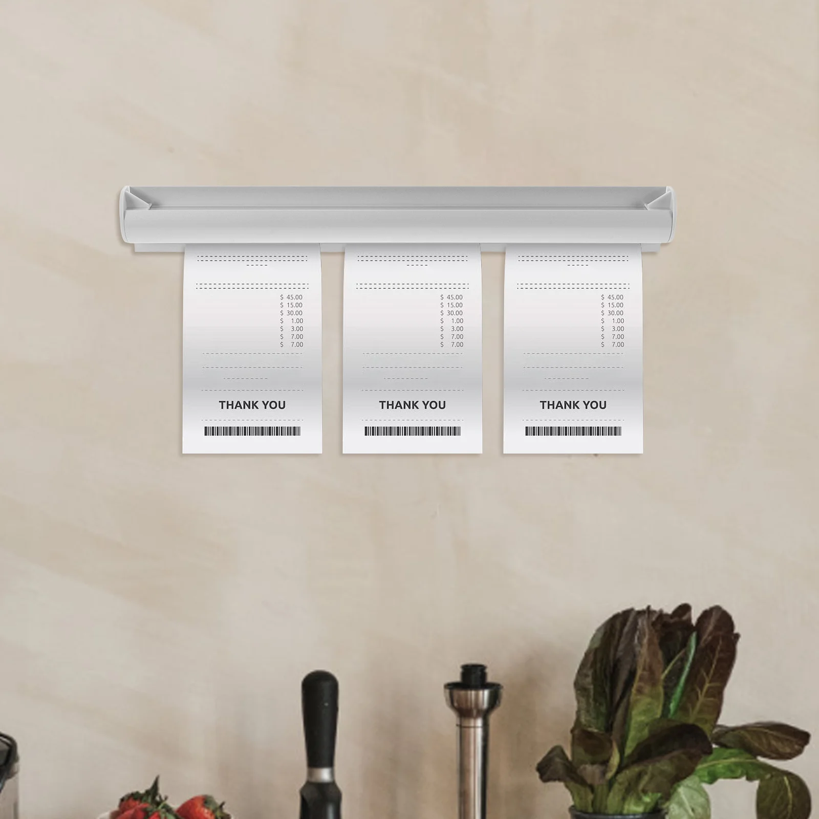 

Kitchen Receipt Holder Aluminum Alloy Ticket Organizer Restaurant Order Holder Easy No-Drill Install Restaurant Kitchen