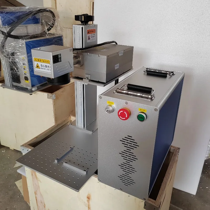 JPT 5Wor 10W УФ-лазерная маркировочная машина для гравировки на пластиковом стекле и металлическом материале включает водяной охладитель CWUL-10 и роторный