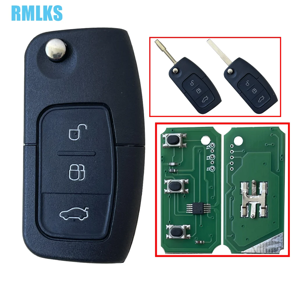 315/433MHz 4D63/4D60 Chip Remote Key For Ford Focus 3 Mondeo C Max S Max Galaxy Fiesta HU101 / FO21 Blade Case 3 Buttons