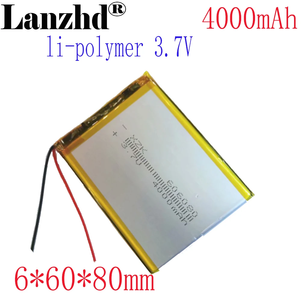 1-12PCS Li ion batteries 3.7V 4000mAh lithium-ion Li polymer battery For mobile power charge treasure tablet pc BANK GPS 606080