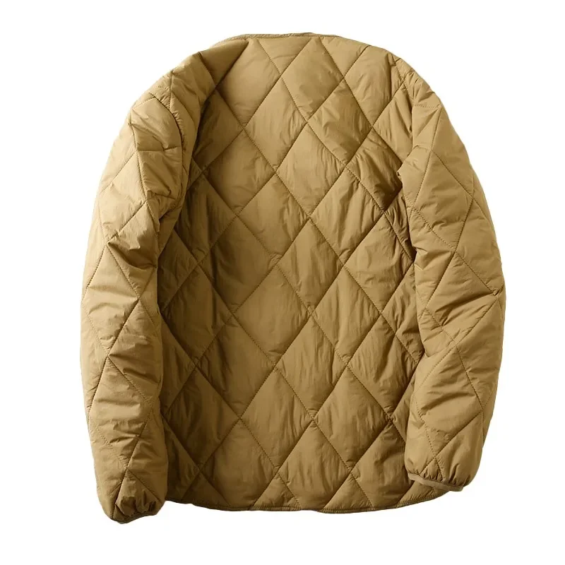 Maillard Diamond Grid Cotton Coat Men's Thick Winter Warm Cotton Coat Men's Winter Clothing Couple Lightweight Cotton Jacket Jac