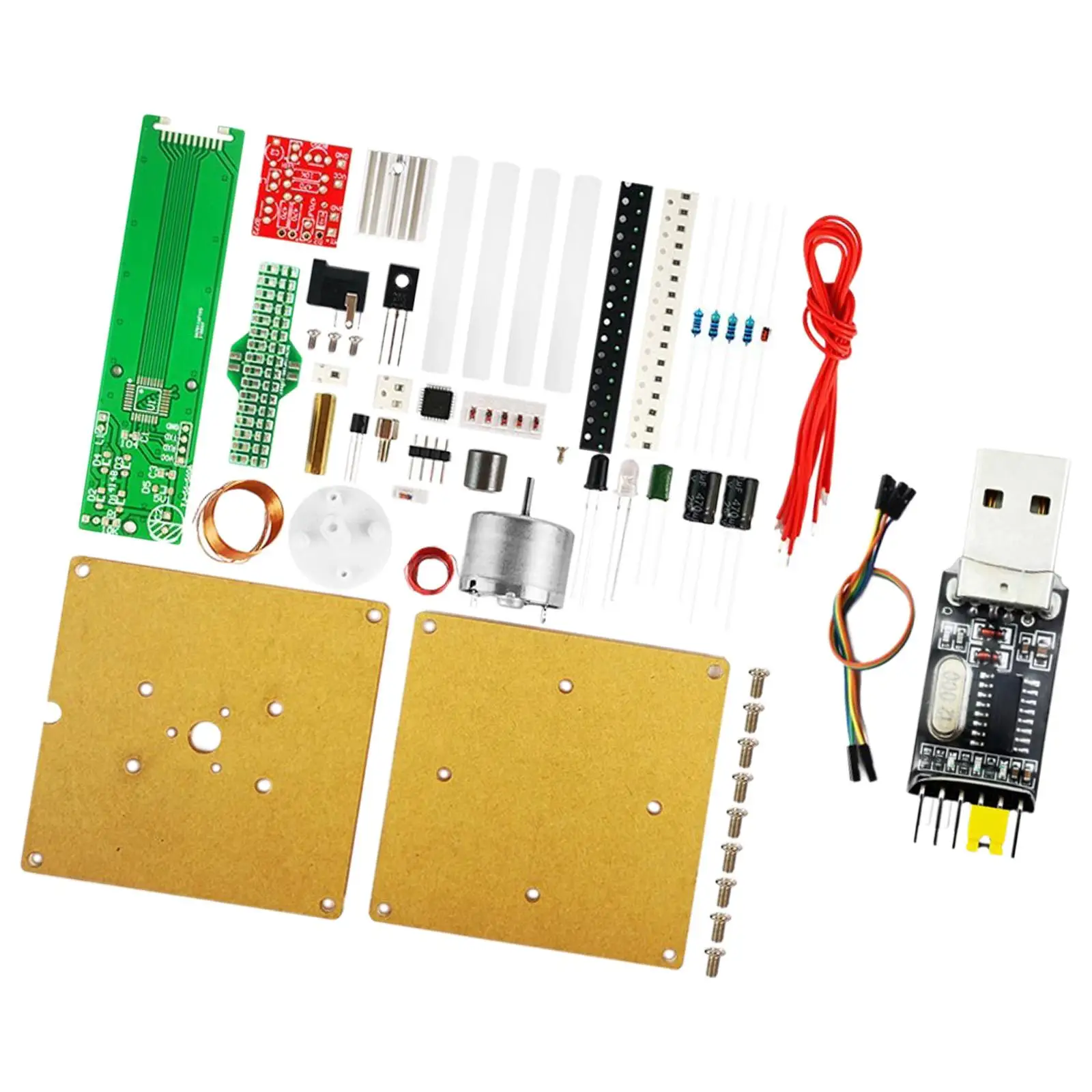 LED Electronic DIY Kit Soldering Practice Board Cross Rotating Floating LED Display for Home Education