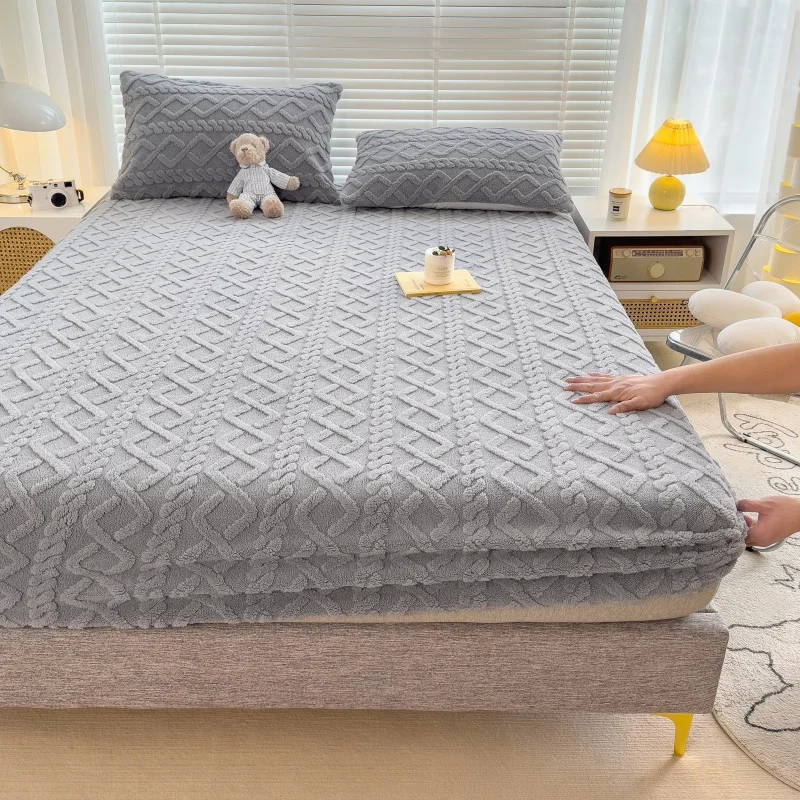 Drap-housse en taffetas épais, housse de protection de matelas pour chambre à coucher, housse de lit anti-poussière, literie non ald en relief,