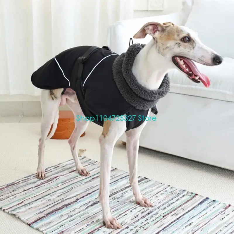 D8KF Cold Winter Dog Coat With Adjustment Fleece Collar And Easy Closure For Outdoor Snow Clothes