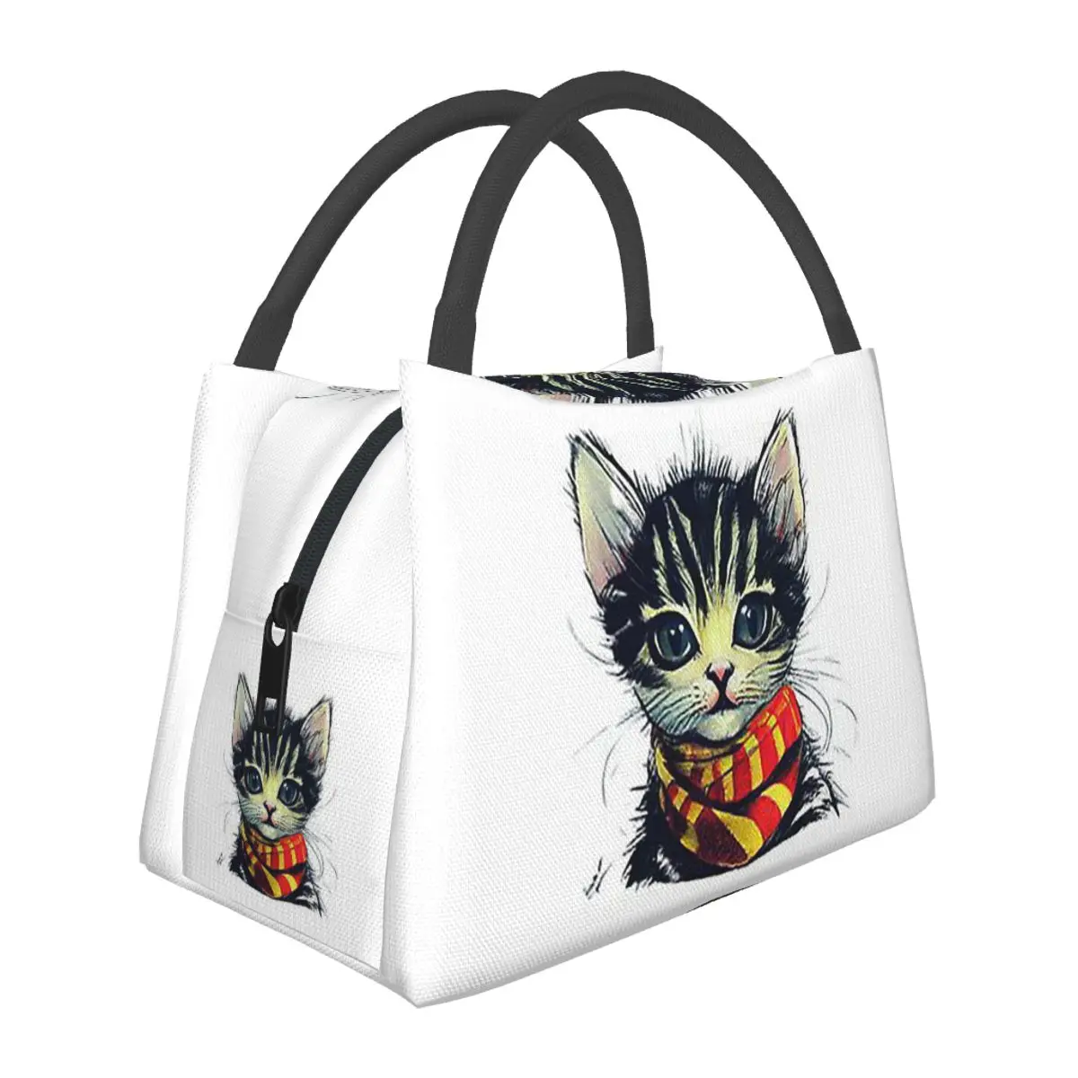 Potter Cats - Red And Yellow Scarf Lunch Bags Insulated Bento Box Lunch Tote Picnic Bags Thermal Bag for Woman Children Work