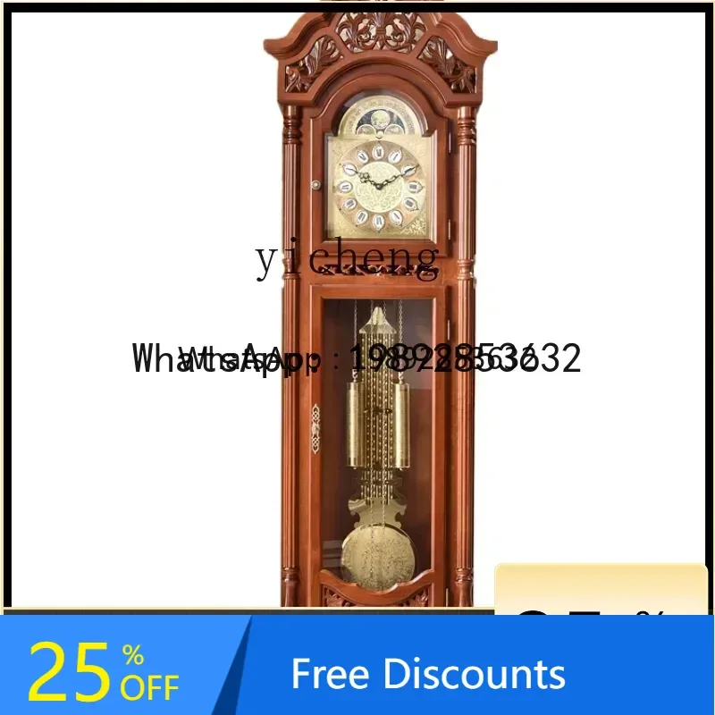 

LYY напольные часы из цельного дерева для гостиной, механические китайские ретро-маятниковые часы, классический молоток, медь