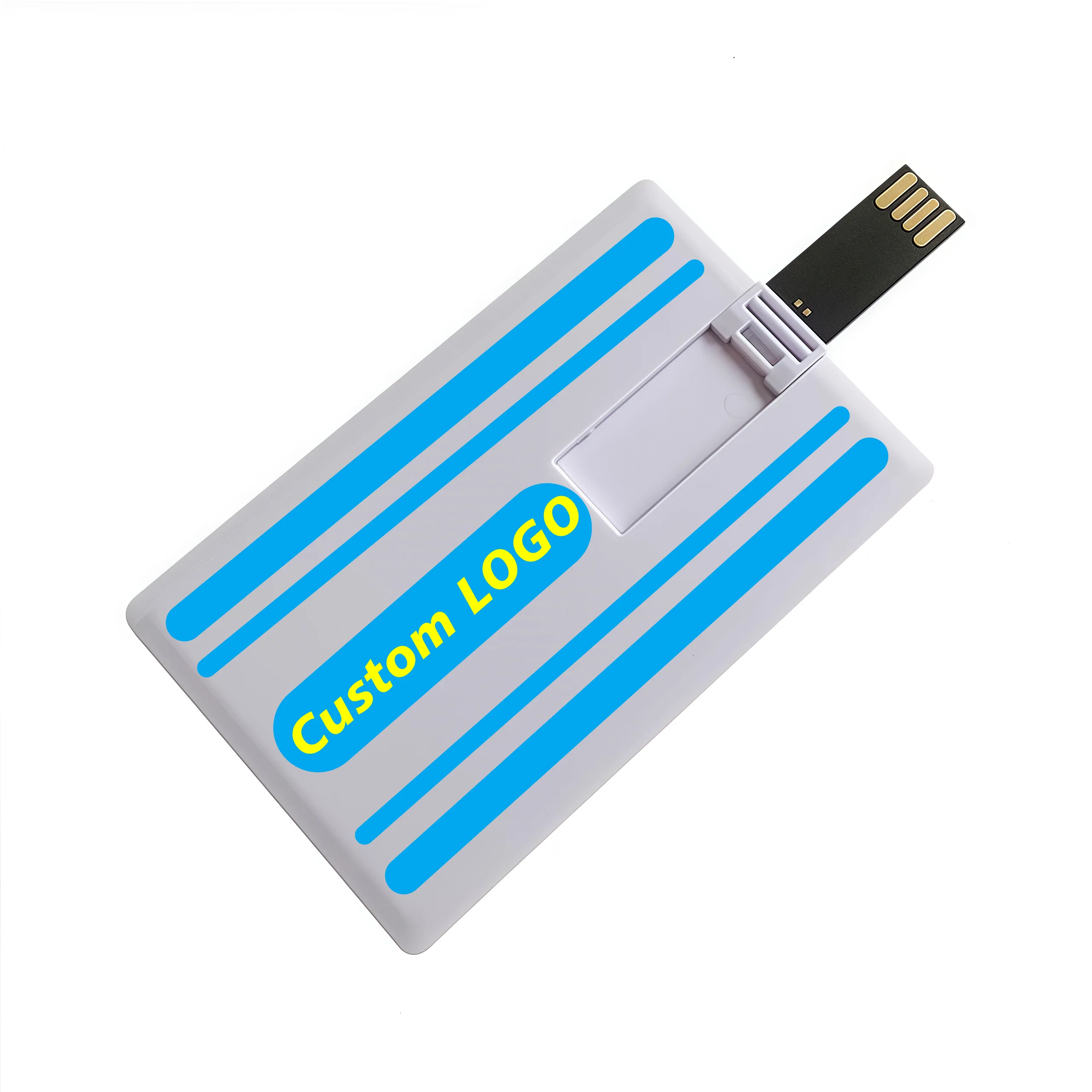 10Pcs/Lot Ultra-thin Bank Card USB2.0 Flash Drive 4GB 8GB 16GB 32GB 64GB 128GB Memory Stick Free Custom Color Printing LOGO