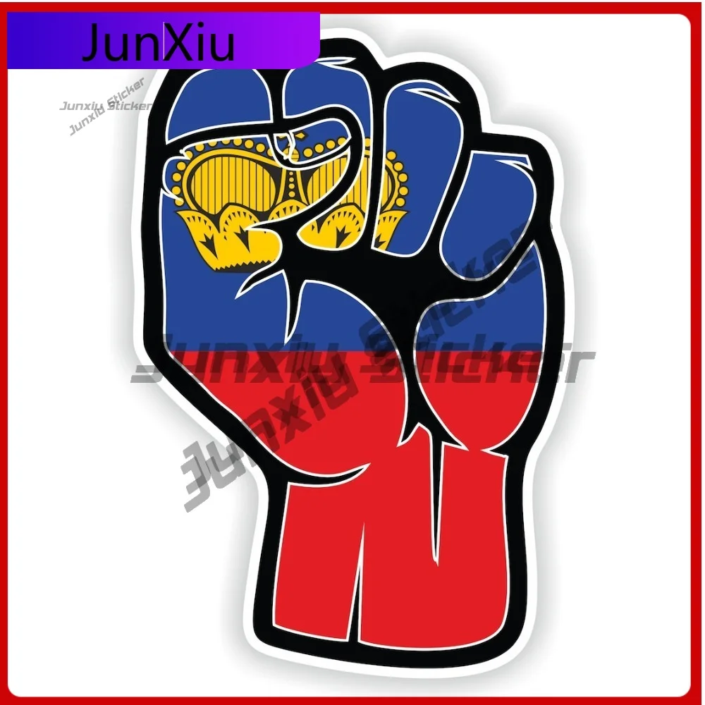 

Liechtenstein Flag Fist Hand Sige Vinyl Sticker Anti Scratch Decor Graphic Car Decoration Accessories Decals Stickers Motorcycle