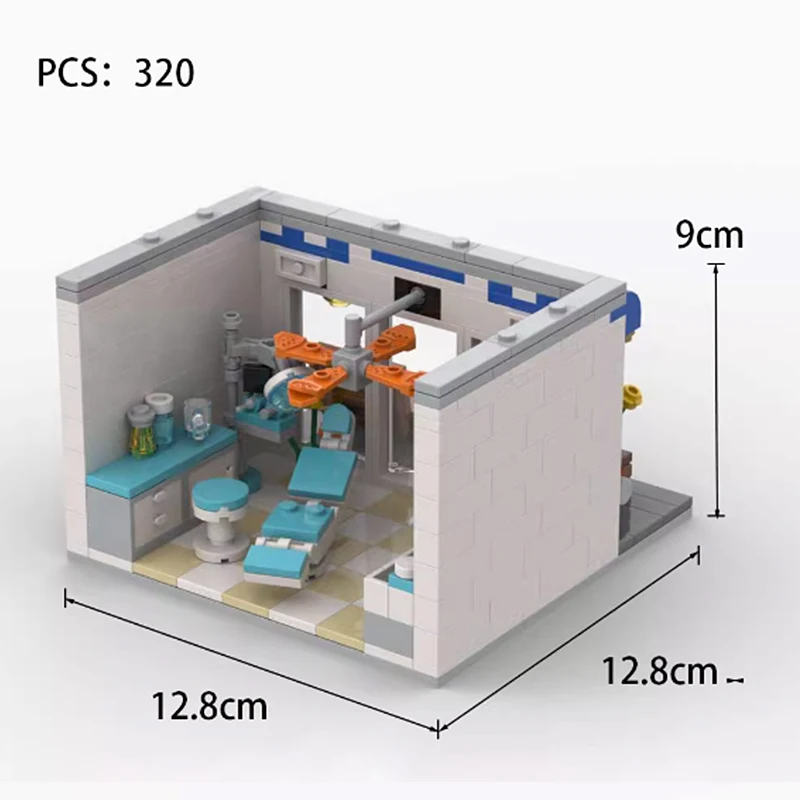MOC Stad Laboratorium Scène Bouwstenen Street View Kantoortafel Spel Computer Studie Business Hall Chemie Bakstenen Speelgoed Geschenken