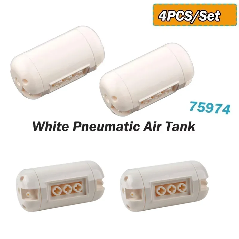 

4PCS/Set Pneumatic 75974 Technology Building Blocks Parts White Pneumatic Air Tank Assembly MOC Bricks Toys Modified Accessories