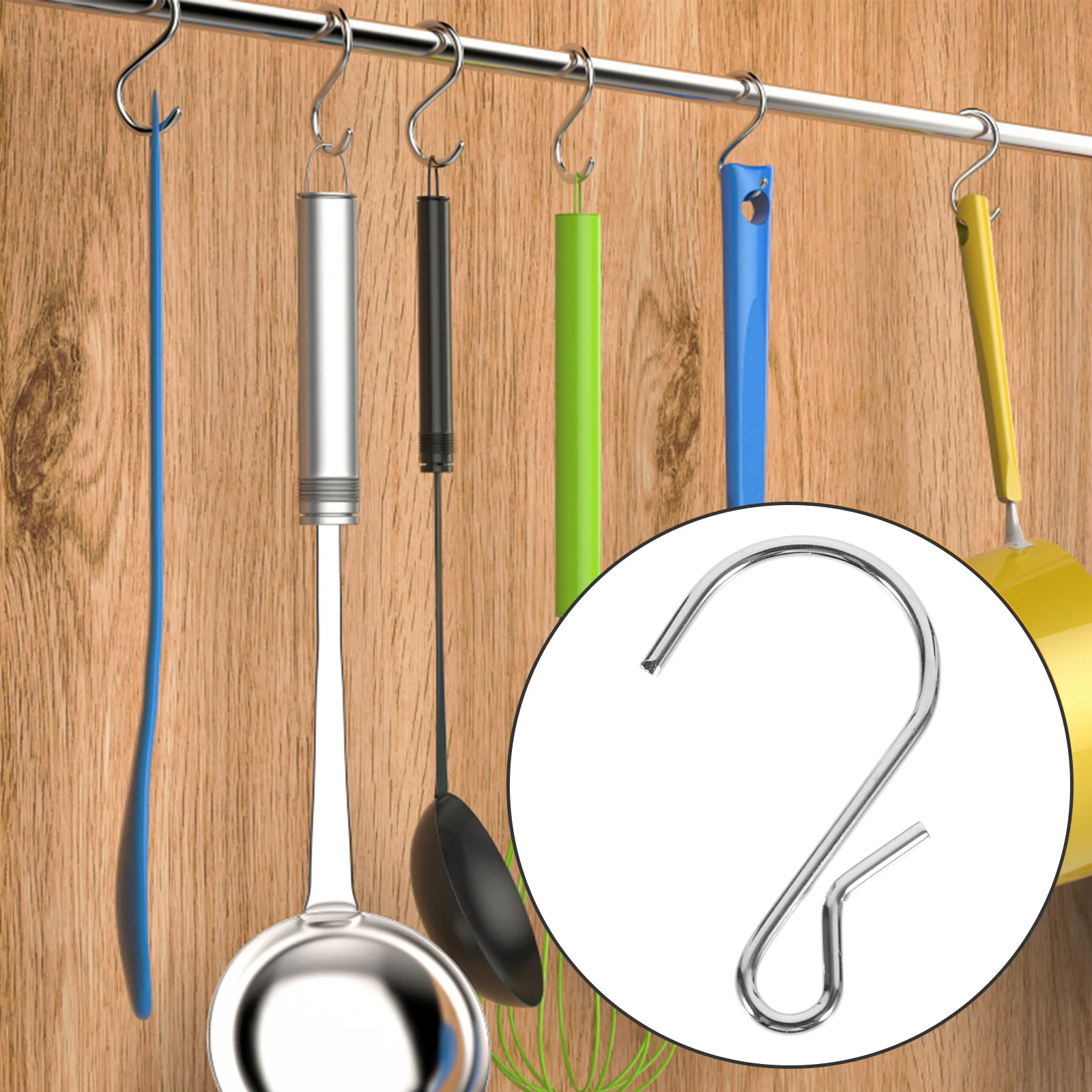 

72Pcs Metal Hooks Kitchen Hanging Hanger for Home Storage Organizer Silver Hook Kitchen Hanging Hanger