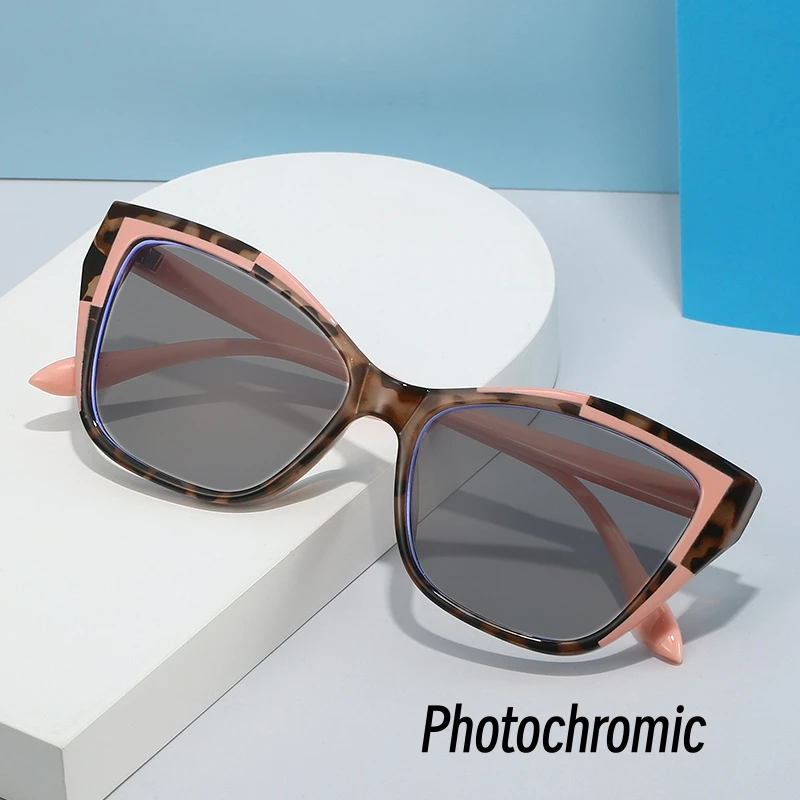 

New Fashion Photochromic Plain Glasses Eye Cat Anti Blue Light Optical Eyewear Classic Transparent Optical Spectacle Eyeglasses