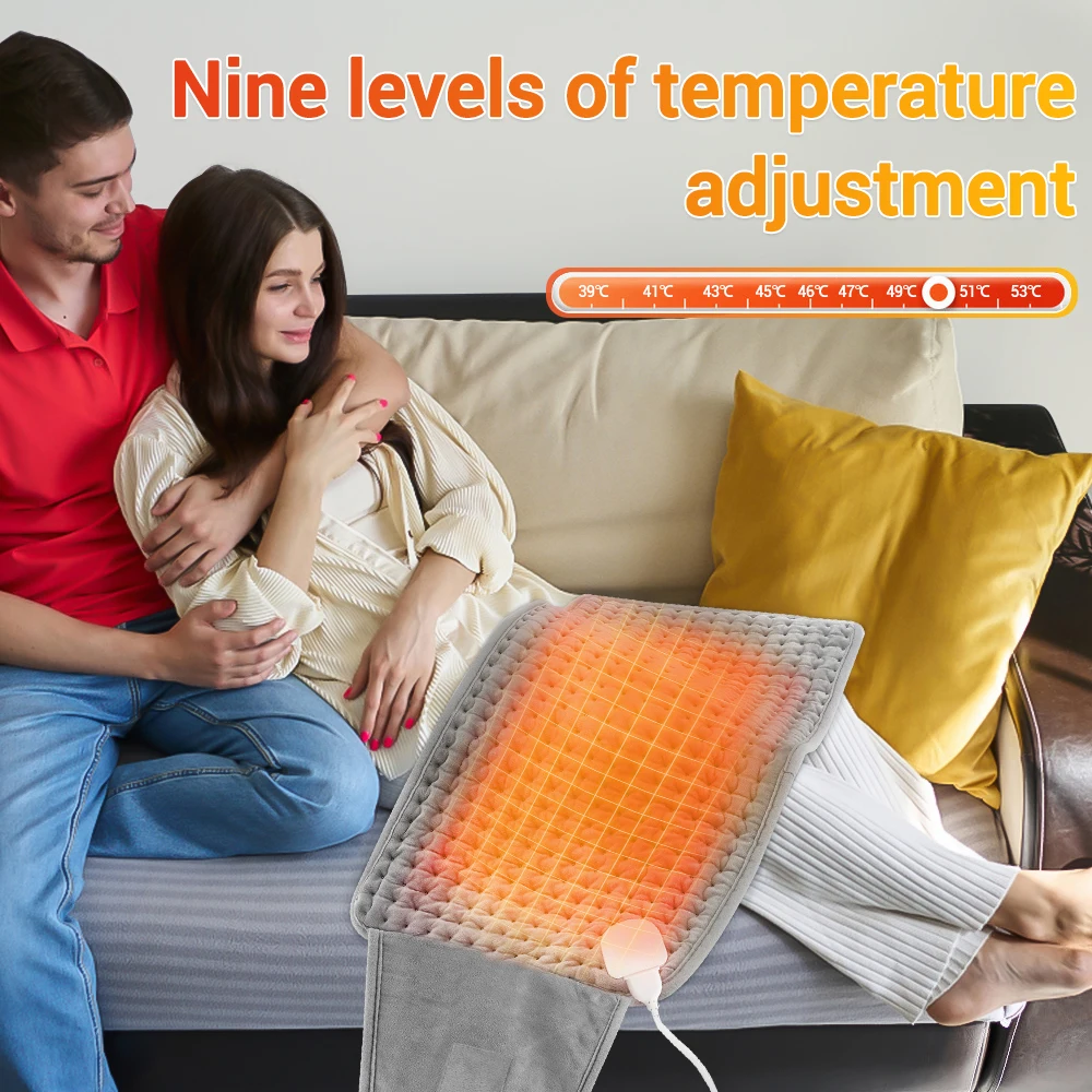 Heating Pad for Waist Back, Electric Heated Belt 9 Levels 4 Timer Soft Plush Adjustable Strap for Abdomen Legs Office Home Winte