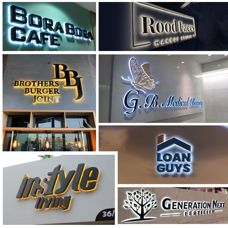 Imagem -05 - Led Business Sign Metal Letter Sign Sinal Loja ao ar Livre Logotipo do Salão de Beleza Company Brand Signage 3d