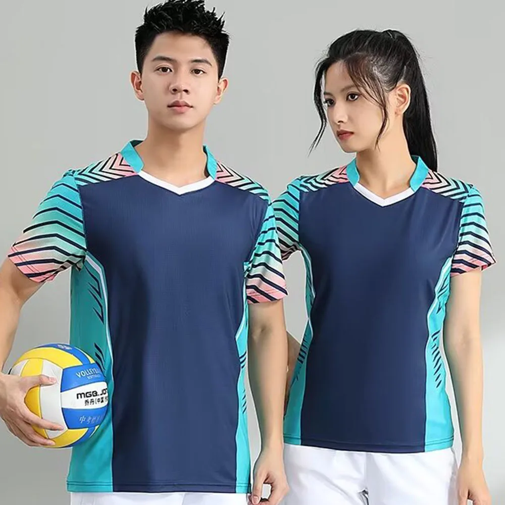 Short Sleeve Sports Tennis T-shirt Jersey for Men Women 2024 Summer Quick Dry Print Table Tennis Ping Pong Badminton Uniform Top