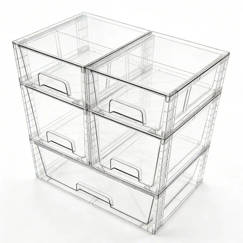 New Detachable 12 Inch Clear PET Cosmetic Storage Box Assembled Desktop Organizer for Makeup Tools Cross-Border Wholesale Supply