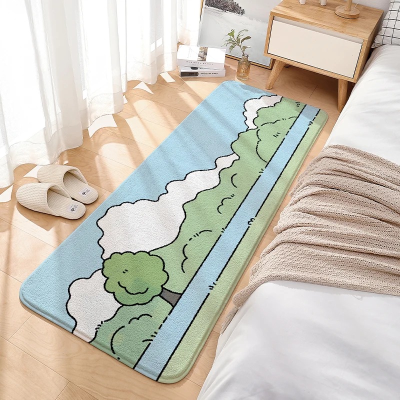 Country Style Lamb Wool Carpet, Living Room Bedroom Decor Bedside Rug, Plush Smooth & Ultra Soft, Safety Non-Slip Backing