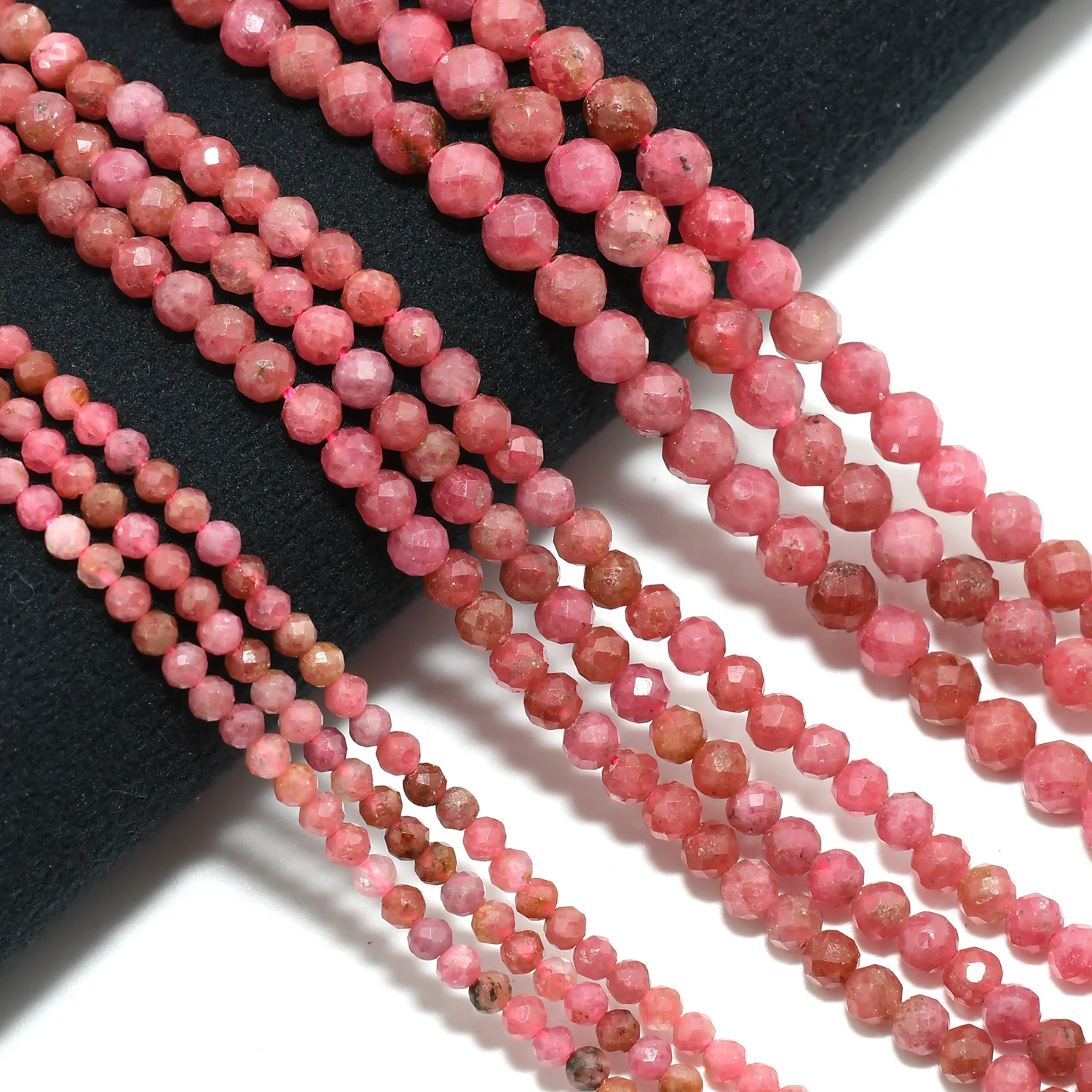 Natural Rhodonite Faceted Round Beads 2.5mm/3.5mm/4.5mm